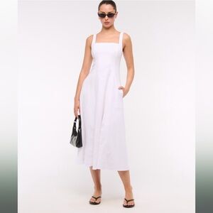 Abercrombie & Fitch Classic White Midi Dress